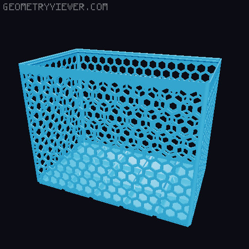 Gridfinity Hex Bins Light all sizes 3D model thumbnail