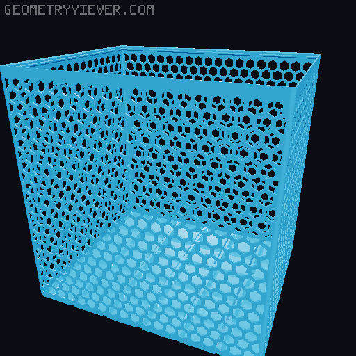 Gridfinity Hex Bins Light all sizes 3D model thumbnail