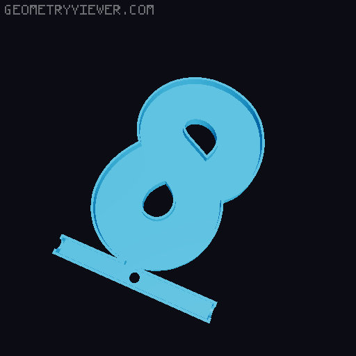 Glowing WLED or LED all alphabet letters and all numbers 8.5 cm high 3D model thumbnail