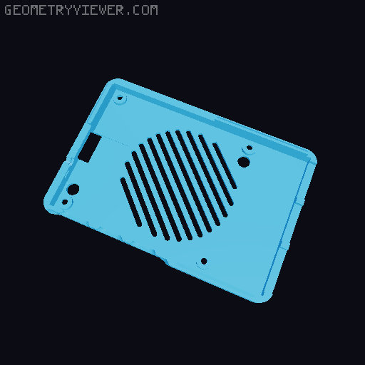 Raspberry Pi 5 Waveshare PoE M.2 HAT+ (B) Case 3D model thumbnail