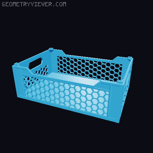 Stackable Crate Plus - Honeycomb Edition 3D model thumbnail