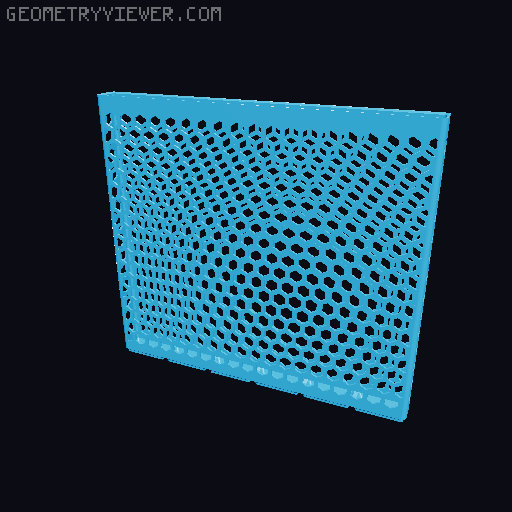 Gridfinity Hex Bins Light all sizes 3D model thumbnail