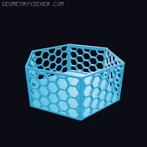 HSW hexagonal baskets v2 with full bottom 3D model thumbnail