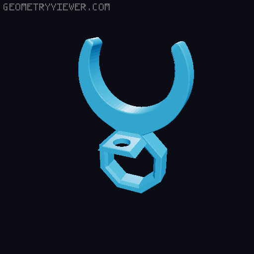 Pipe Clip for Round Bar Connector to Clamb Rods with Different Sizes 3D model thumbnail