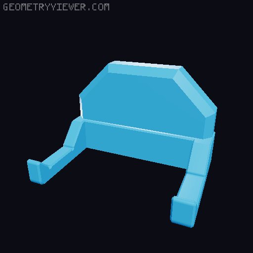 Wolfbox MegaFlow 50 (MF50) Peglock Mount Hanger 3D model thumbnail
