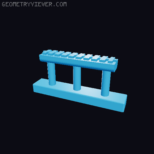 HO/N-Scale(For two tracks) Concrete and Steel Truss Bridge with 2% slope 3D model thumbnail