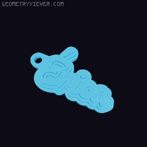 Customizable name keychain / tag 3D model thumbnail