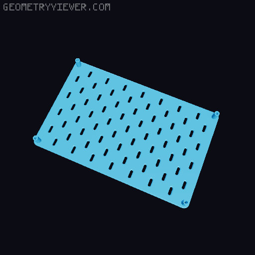 Skadis Pegboard, all sizes 80 to 360mm 3D model thumbnail
