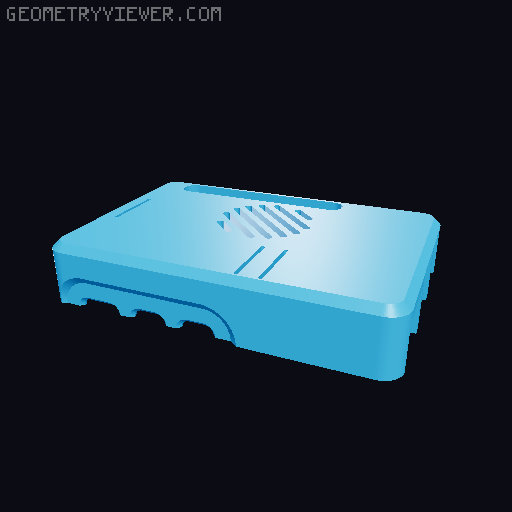 Raspberry Pi 5 Case (snap fit) 3D model thumbnail