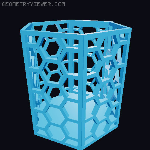 HSW hexagonal baskets v2 with full bottom 3D model thumbnail