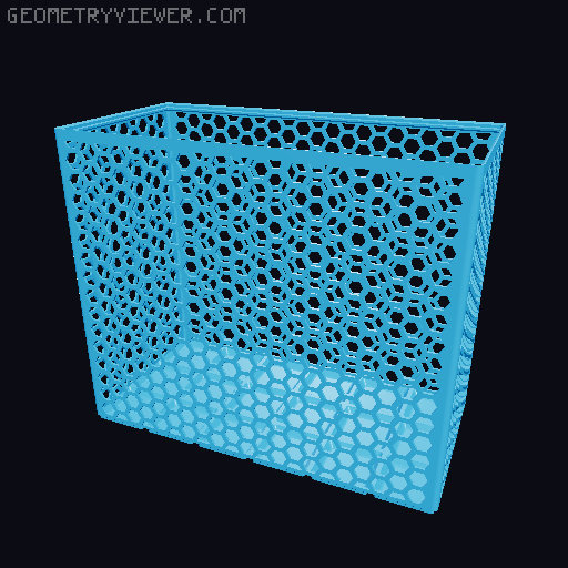 Gridfinity Hex Bins Light (rotated grid) all sizes 3D model thumbnail