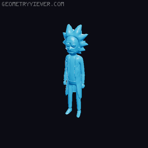 Rick Sanchez w Portal Gun 3D model thumbnail