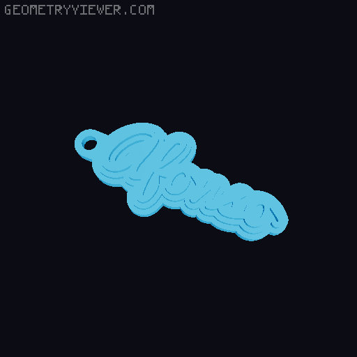 Customizable name keychain / tag 3D model thumbnail
