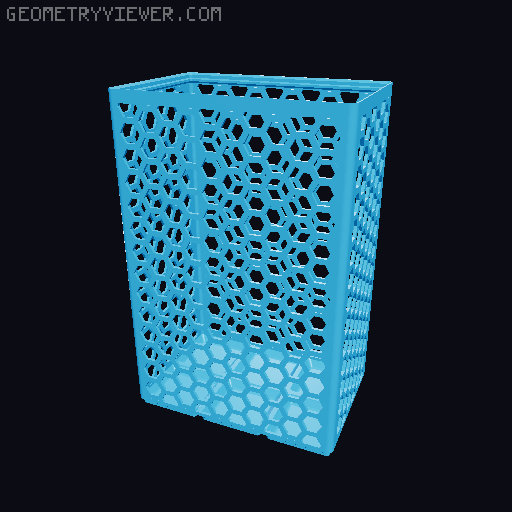 Gridfinity Hex Bins Light (rotated grid) all sizes 3D model thumbnail