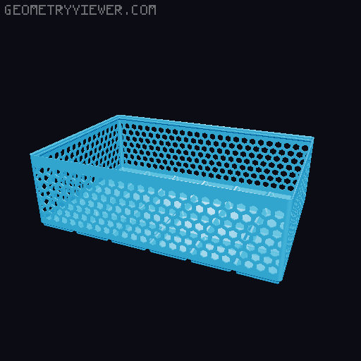 Gridfinity Hex Bins Light all sizes 3D model thumbnail