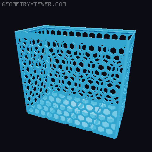 Gridfinity Hex Bins Light all sizes 3D model thumbnail