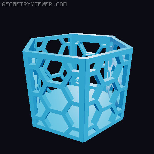 HSW hexagonal baskets v2 with full bottom 3D model thumbnail