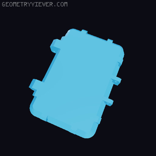 18650 Battery Rugged Case 3D model thumbnail