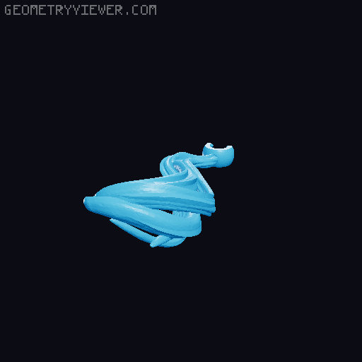 Articulated Long Hair 3D model thumbnail