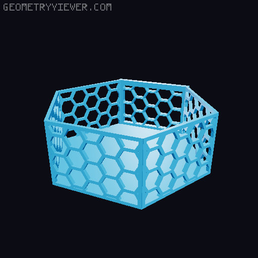 HSW hexagonal baskets v2 with full bottom 3D model thumbnail