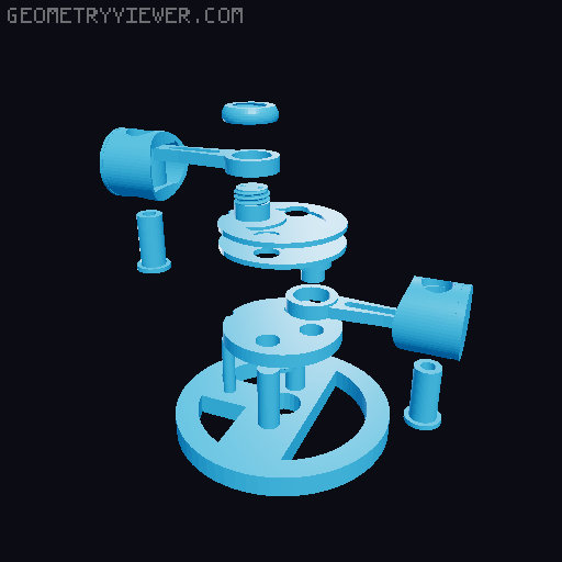 Boxer-Engine KeyRing 3D model thumbnail