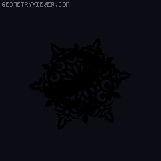 Initial A-Z snowflake décor 3D model thumbnail