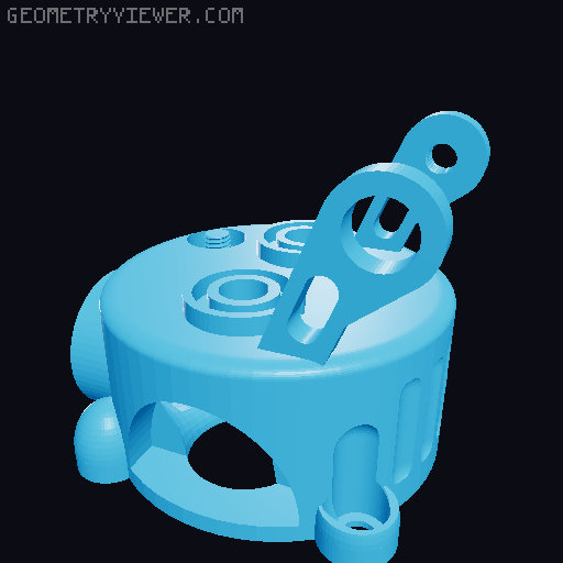 PushRod Engine with Gearbox 3D model thumbnail