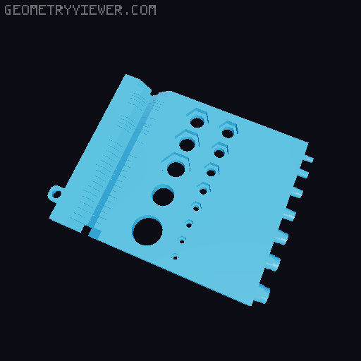 Inch Measuring Tool for Screws, Nuts, Bolt Heads, Wrenches (incl. Hex.), Threads (No metric tool) 3D model thumbnail