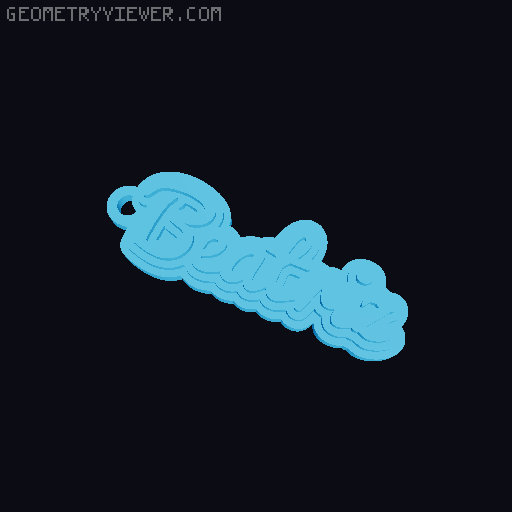Customizable name keychain / tag 3D model thumbnail