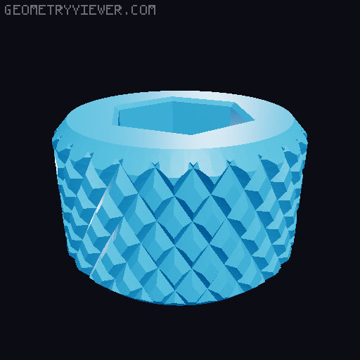 Knurled handle for Hex Nut 3D model thumbnail