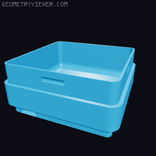 Gridfinity Bin with Gridfinity Cap (parametric) 3D model thumbnail