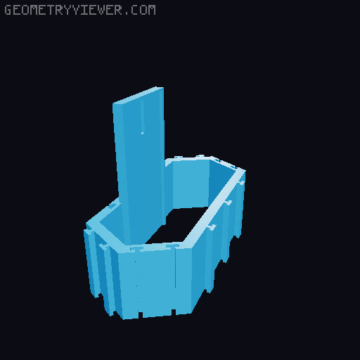 Slot Car Hexagonal Wall Display 3D model thumbnail