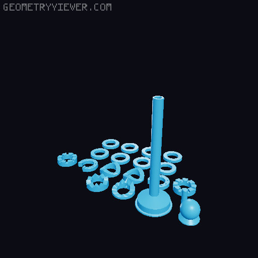 Travel Chess Tube 3D model thumbnail