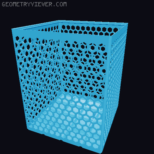 Gridfinity Hex Bins Light all sizes 3D model thumbnail