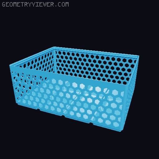Gridfinity Hex Bins Light all sizes 3D model thumbnail