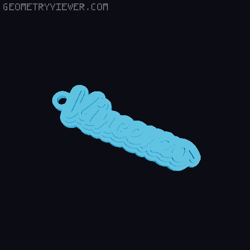 Customizable name keychain / tag 3D model thumbnail