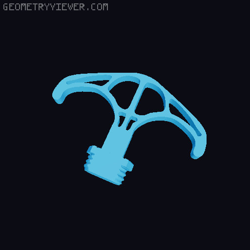 Horizontal Multiboard Double Hook 3D model thumbnail