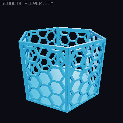 HSW hexagonal baskets v2 with full bottom 3D model thumbnail