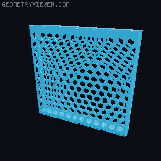 Gridfinity Hex Bins Light all sizes 3D model thumbnail