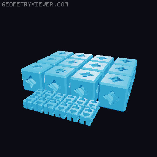 PrintABlok Modular Building Block Base Bloks 3D model thumbnail