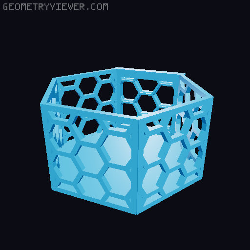 HSW hexagonal baskets v2 with full bottom 3D model thumbnail