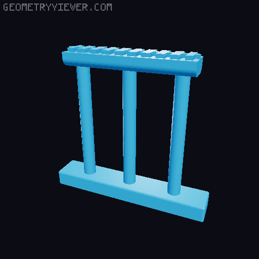 HO/N-Scale(For two tracks) Concrete and Steel Truss Bridge with 2% slope 3D model thumbnail