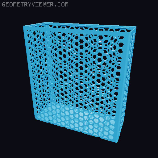 Gridfinity Hex Bins Light (rotated grid) all sizes 3D model thumbnail
