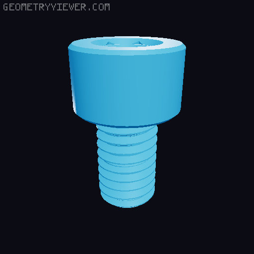 M6-M5-M4-M3 SOCKET CAP SCREW 3D model thumbnail