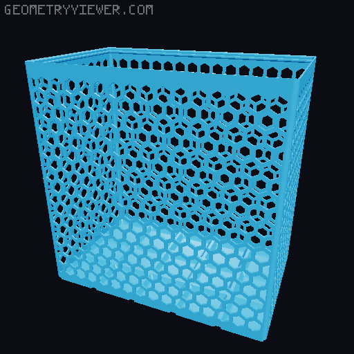 Gridfinity Hex Bins Light all sizes 3D model thumbnail