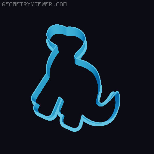 34 Dinosaur cookie cutters / cutter [Dinosaurus vykrajovátka] 3D model thumbnail