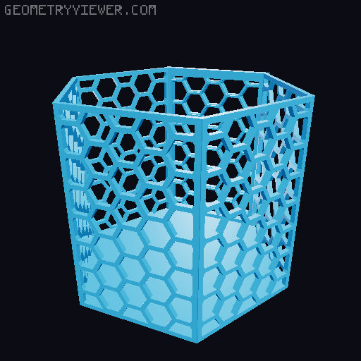 HSW hexagonal baskets v2 with full bottom 3D model thumbnail