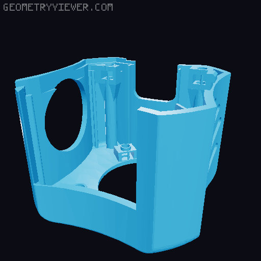 Quieter Ender 3 V2 Fan Shroud With Nut Pockets 3D model thumbnail