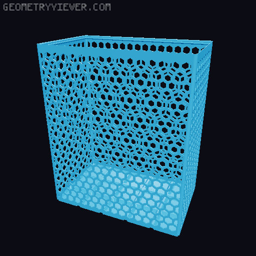 Gridfinity Hex Bins Light all sizes 3D model thumbnail
