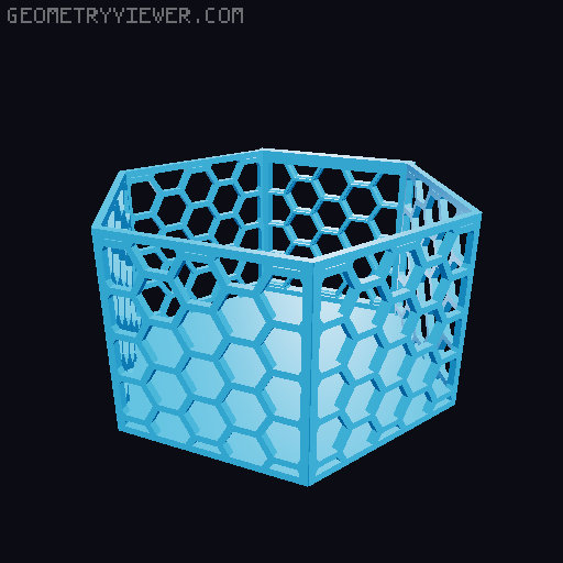 HSW hexagonal baskets v2 with full bottom 3D model thumbnail